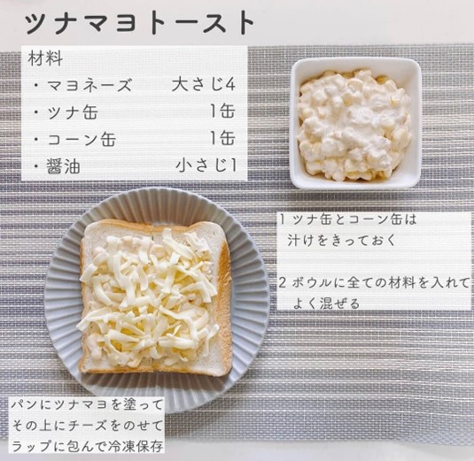 ののこさんの食パン冷凍レシピ