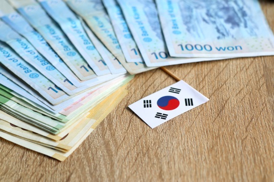 韓国の紙幣ウォンのイメージ図