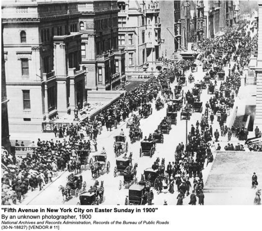 Fifth Avenue in New York City on Easter Sunday in 1900