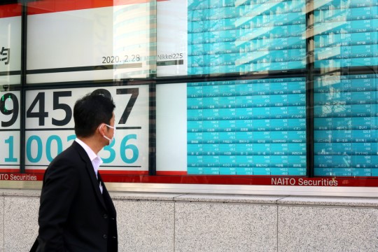 証券会社の株価ディスプレイ